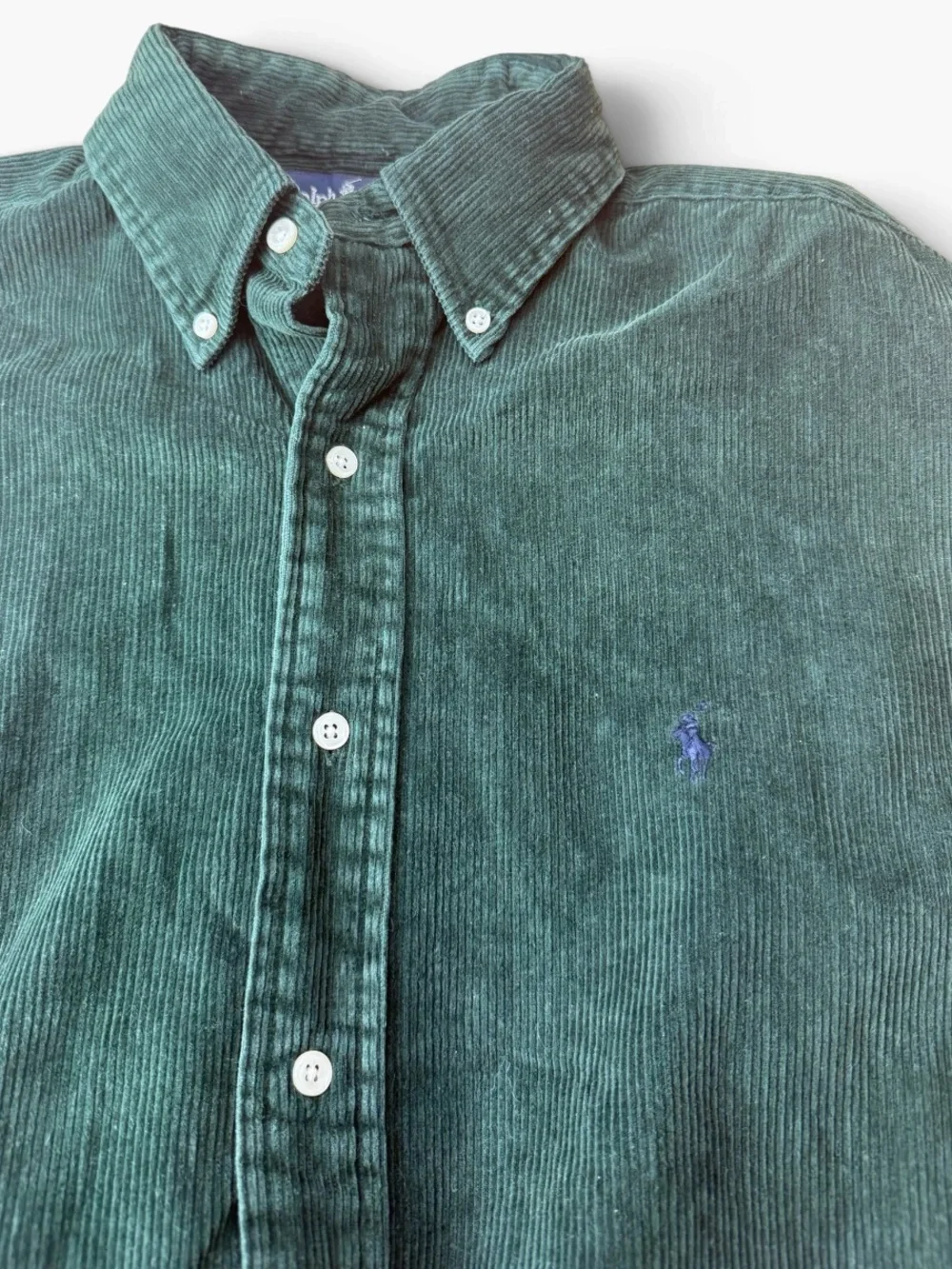 Ralph Lauren Blake Corduroy Button Down Shirt Green Mens Medium